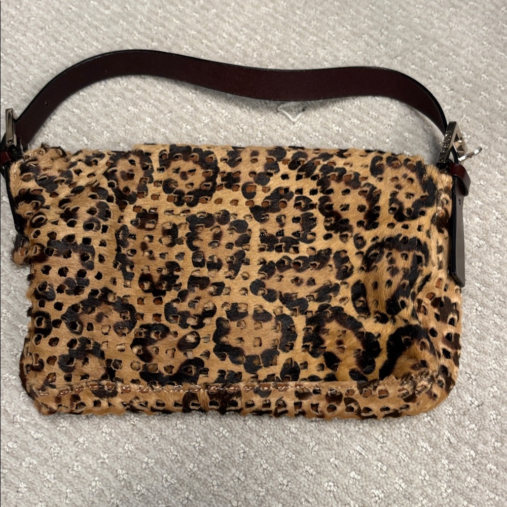 Fendi Perforated Pony Hair Baguette - Picture 9 of 10